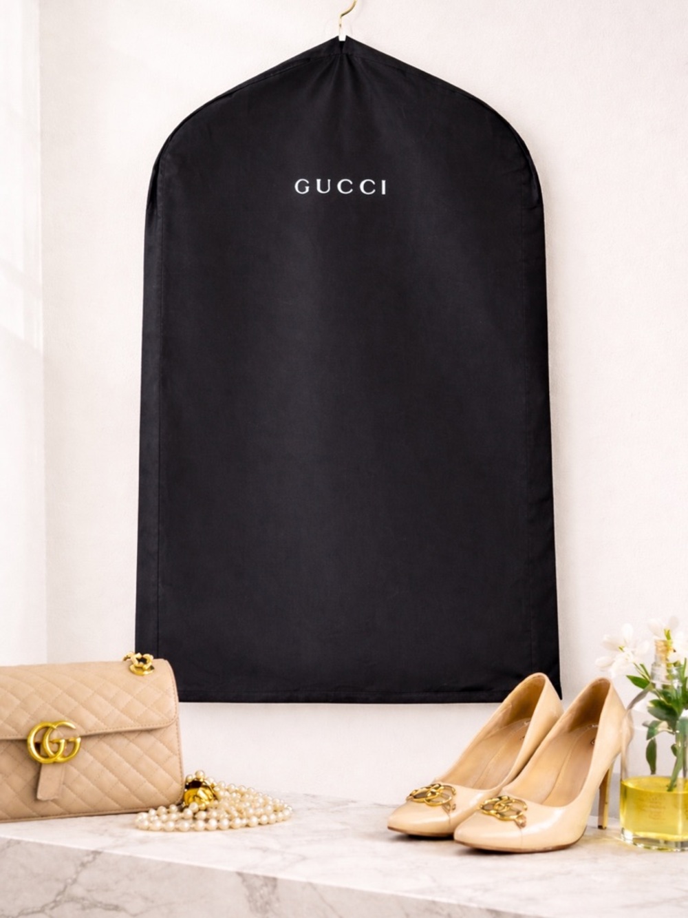 Gucci Garment Bag Dust Cover Black Logo | Suit Dress Coat Travel Storage